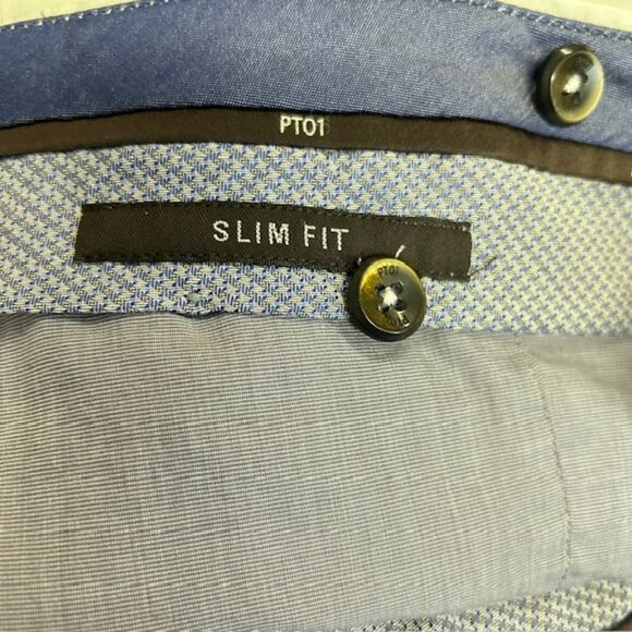 PT01 Gray Cotton Blend Slim Fit Flat Front Chino Pants Sz 56 (US 40 X 36.5) - Picture 9 of 15